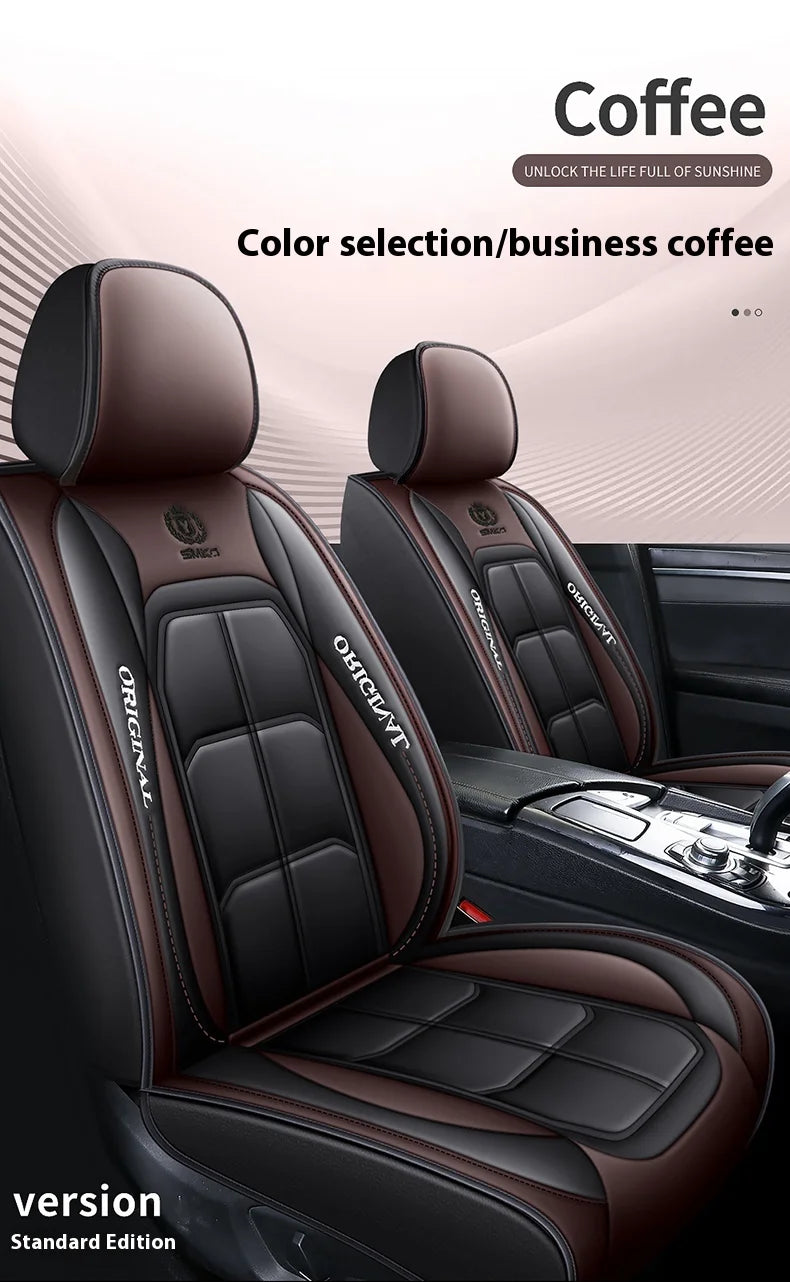 Customized Luxury PU Leather Seat Cover Car Factory Directly Sales 5pcs Car Seat Cover