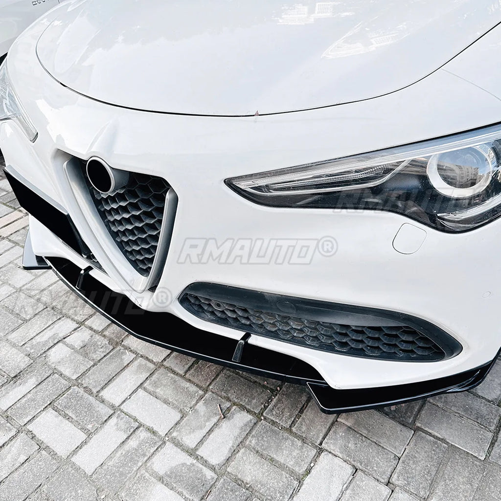 For Alfa Romeo Stelvio 2017+ Body Kit Front Bumper Spoiler Front Bumper Diffuser Protector Lip Cover Car Accessories