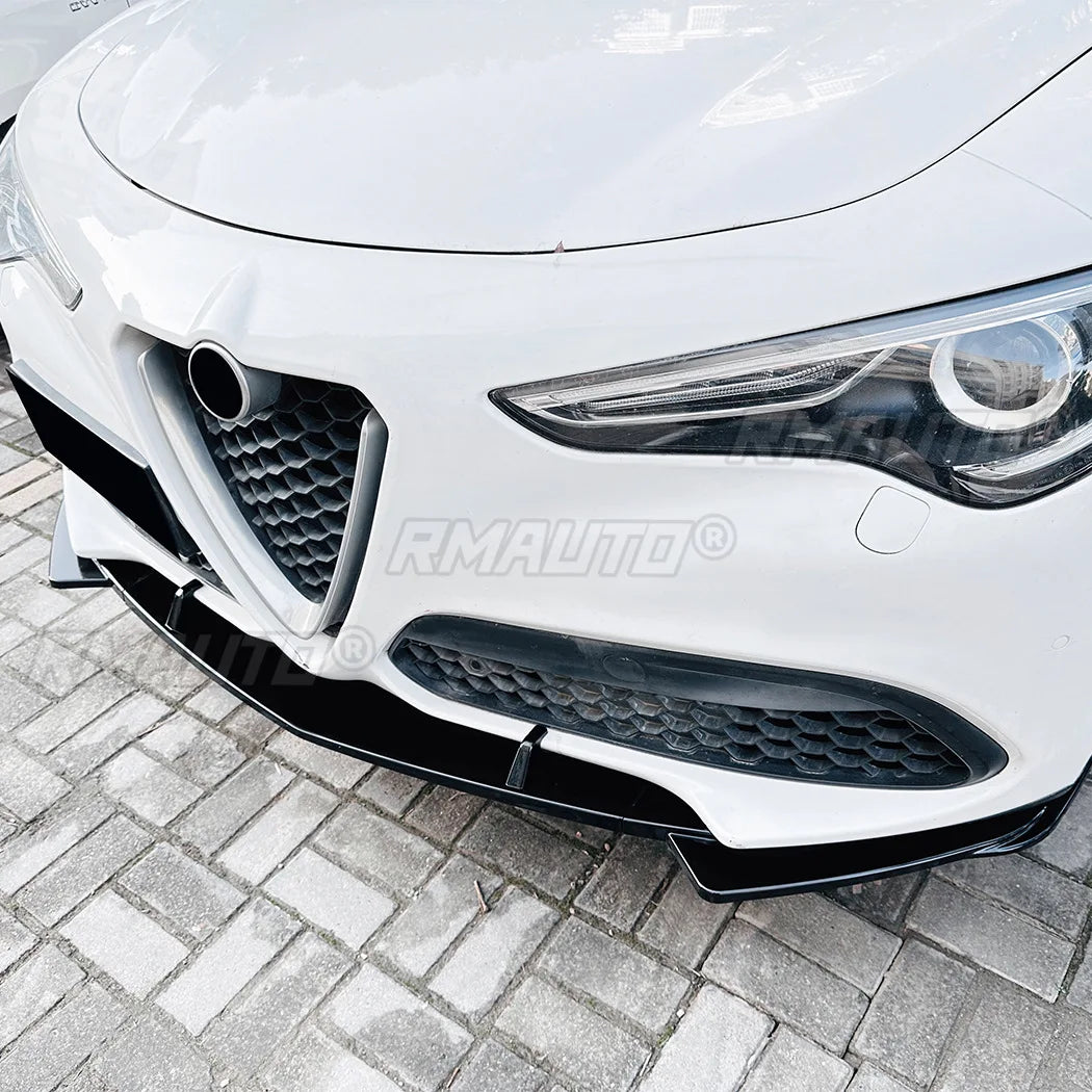 For Alfa Romeo Stelvio 2017+ Body Kit Front Bumper Spoiler Front Bumper Diffuser Protector Lip Cover Car Accessories