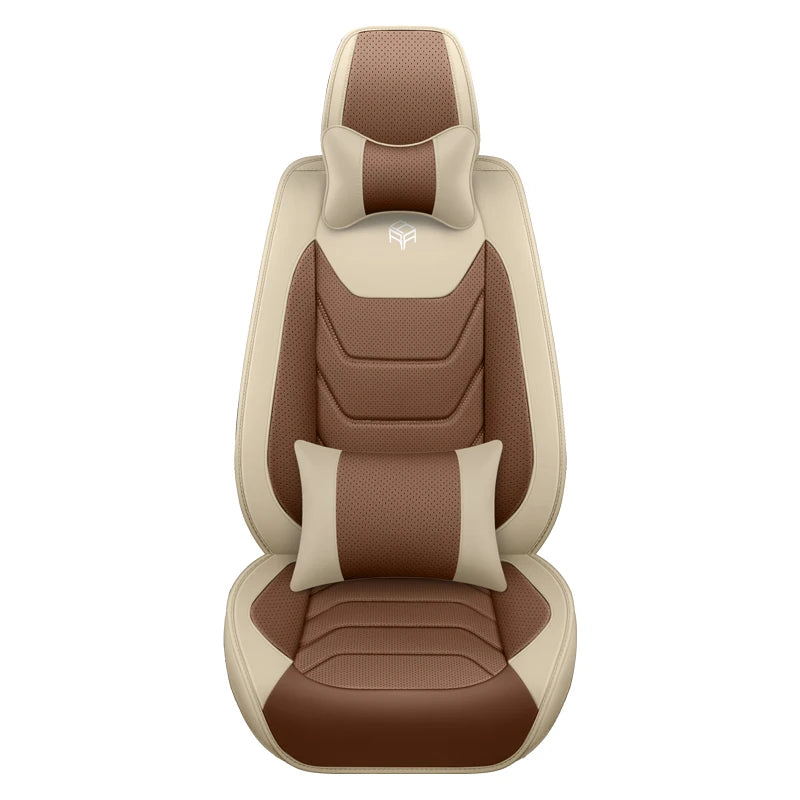 Business Discount 5 Seats Napa Leather Car Seat Covers for Four Seasons Full Set Seats Covers Luxury Version