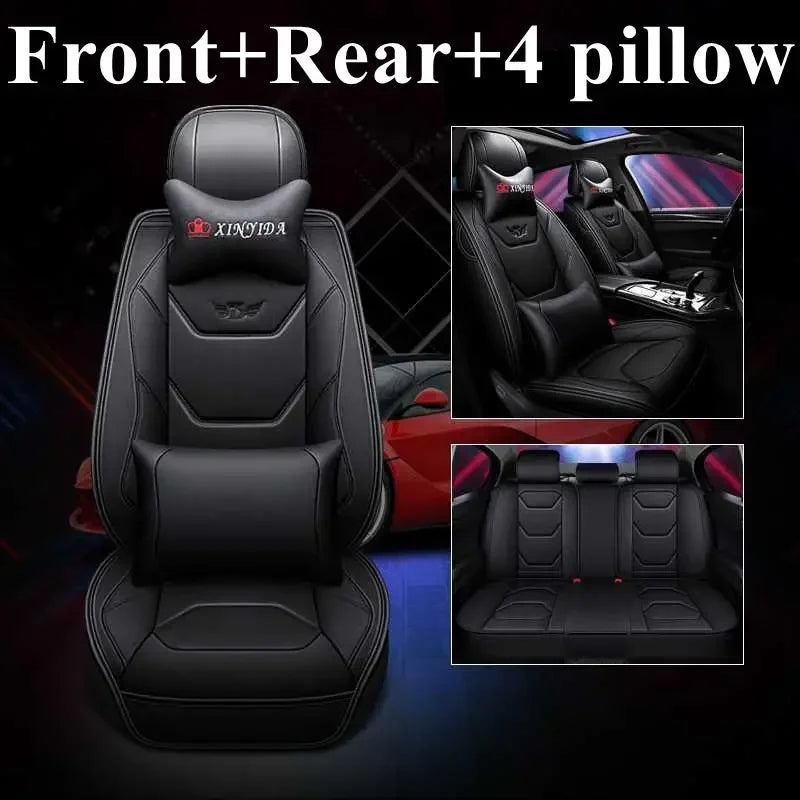 5D 9D Waterproof Leather Car Seat Cover Car Interior Accessories Full Set Universal Luxury Seat Cushions 13 Pcs for Cars