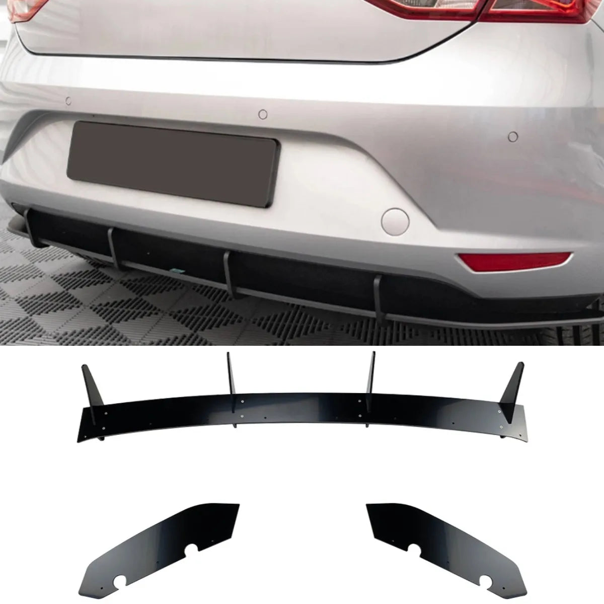 For SEAT LEON HATCHBACK MK3 2013-2016 Body Kit Rear Bumper Diffuser Rear Bumper Spoiler Lip Cover Car Accessories