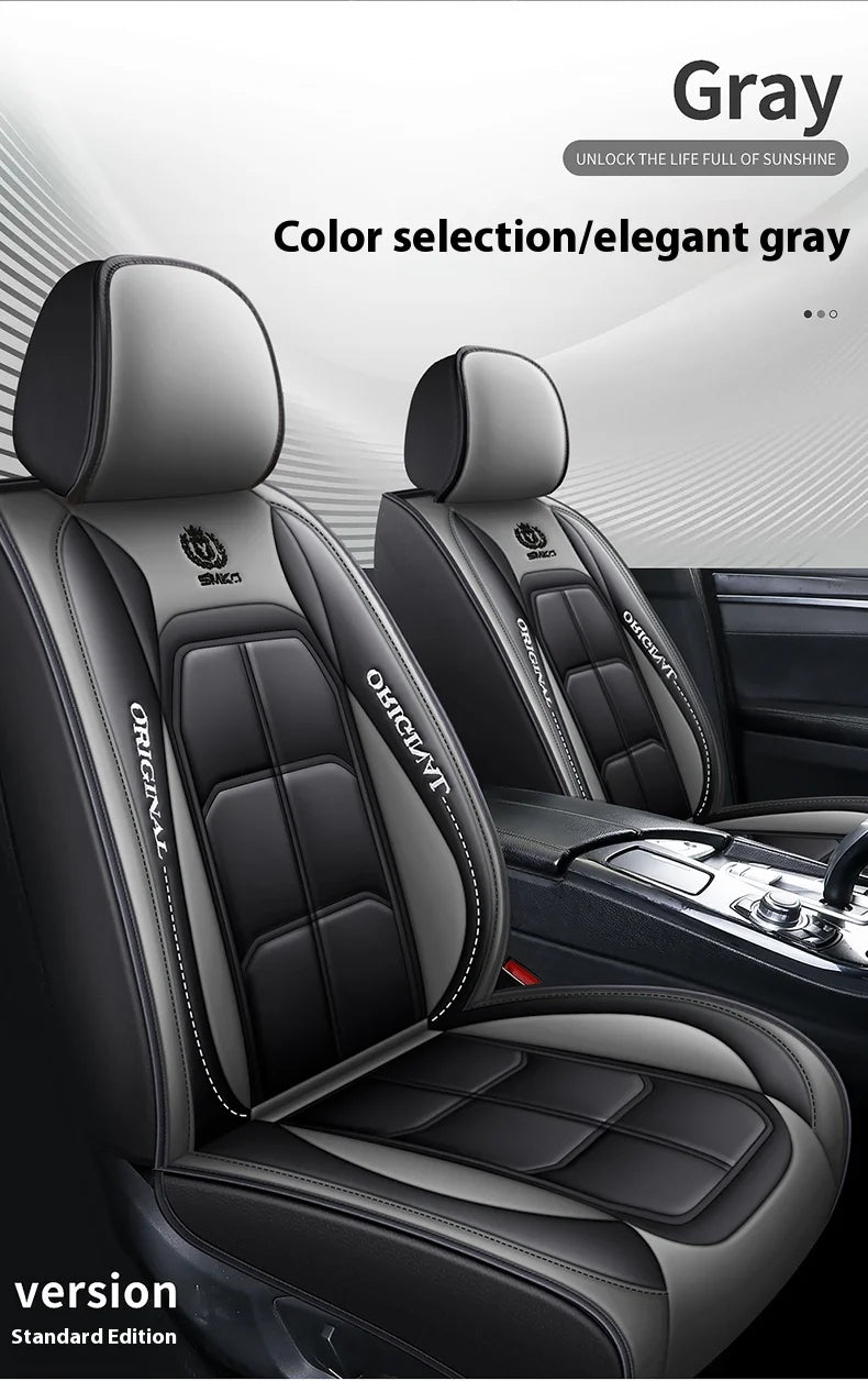Customized Luxury PU Leather Seat Cover Car Factory Directly Sales 5pcs Car Seat Cover