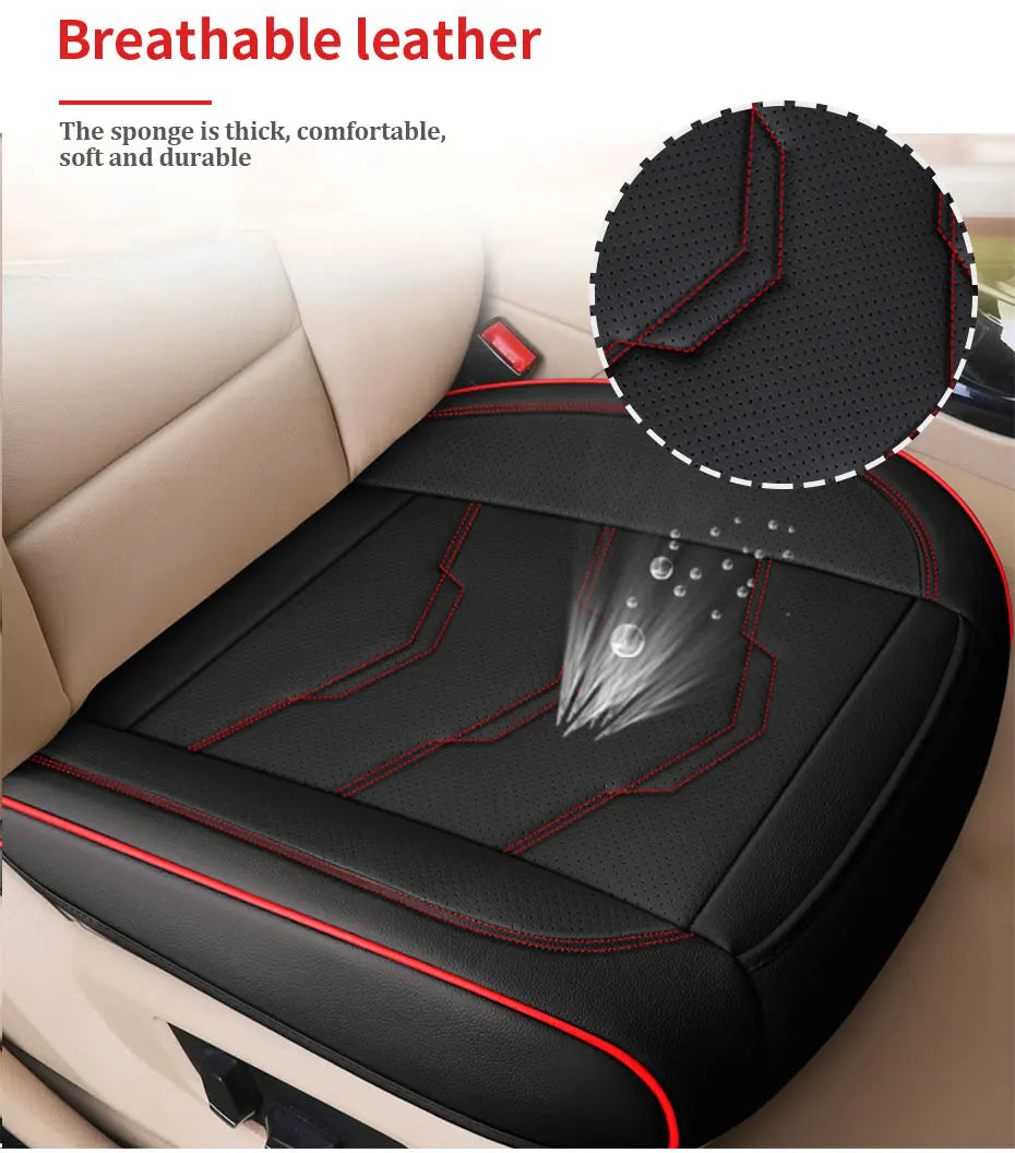 SEAMETAL Luxury Car Seat Cover PU Leather Seat Cushion Covers Universal Auto Interior Seats Protection Pad Mat Four Seasons