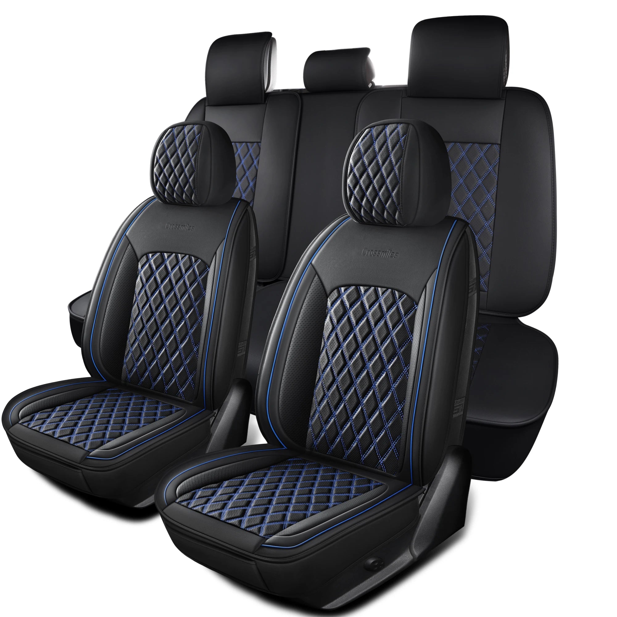 Leather 5pcs Car Seat Cover Protector Seat Waterproof Automotive Seat Covers Full Sets Breathable Universal Fit Full Seats Cover
