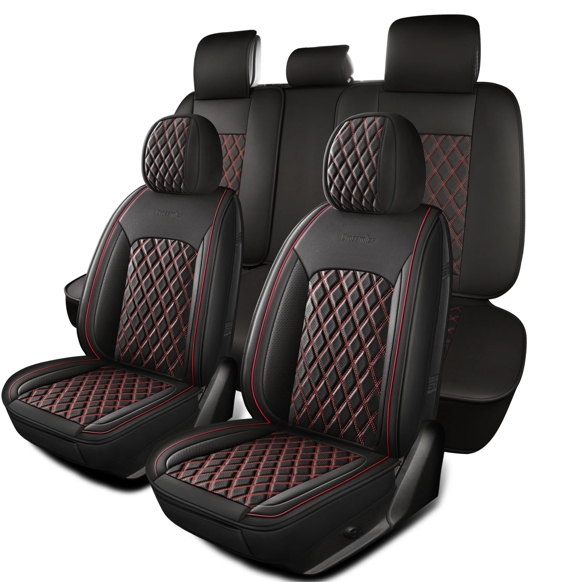 Leather 5pcs Car Seat Cover Protector Seat Waterproof Automotive Seat Covers Full Sets Breathable Universal Fit Full Seats Cover