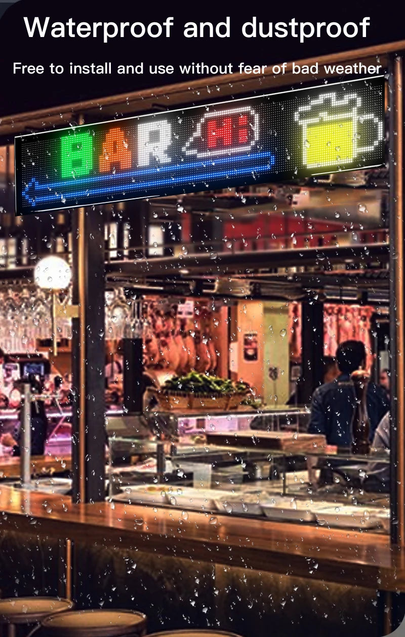 RGB LED Car Matrix Pixel Panel Truck Eyes Sign Animation DIY Programmable Bluetooth App Control Flexible Scrolling Display Light