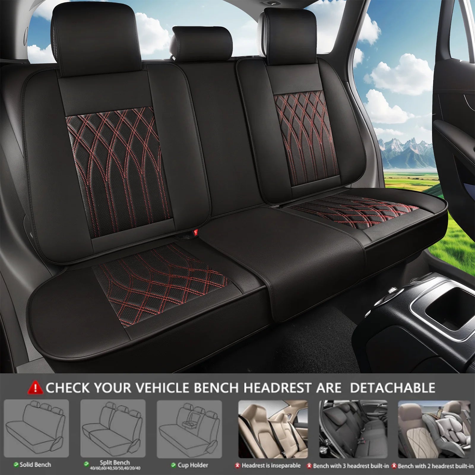 Leather 5pcs Car Seat Cover Protector Seat Waterproof Automotive Seat Covers Full Sets Breathable Universal Fit Full Seats Cover