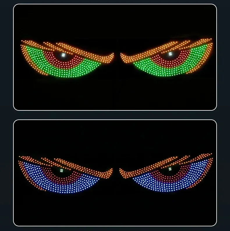 USB Dynamic Devil Eyes Light Car Windshield Dynamic LED Matrix Panel Screen Light for Car Truck Window Decor Lighting