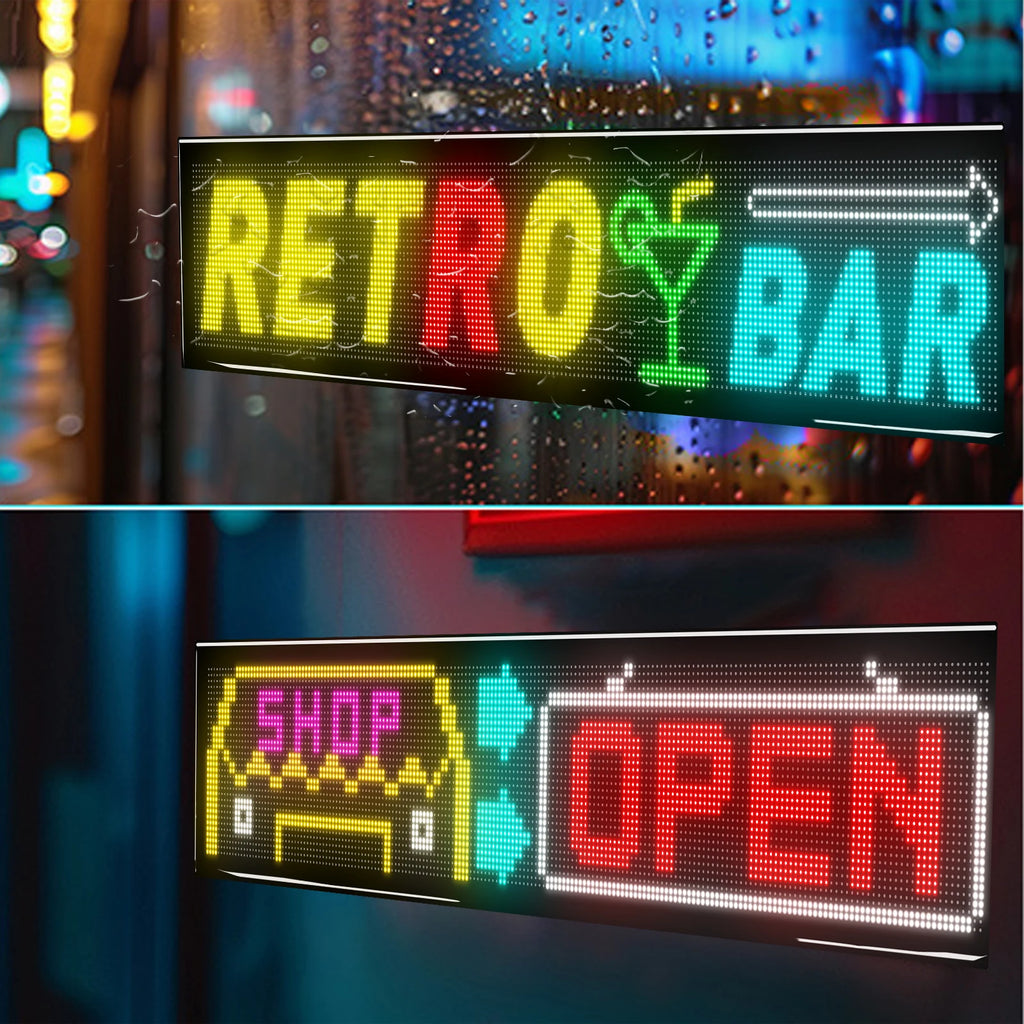 RGB LED Car Matrix Pixel Panel Truck Eyes Sign Animation DIY Programmable Bluetooth App Control Flexible Scrolling Display Light