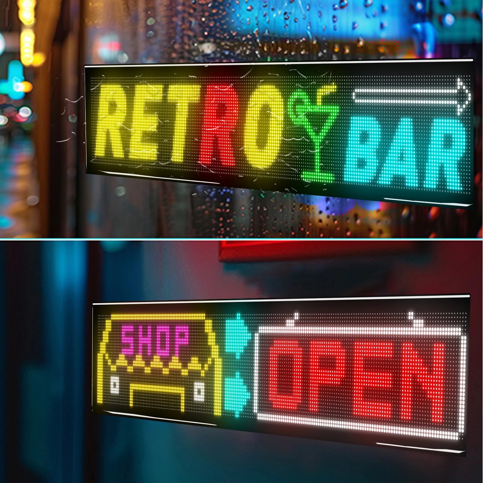 RGB LED Car Matrix Pixel Panel Truck Eyes Sign Animation DIY Programmable Bluetooth App Control Flexible Scrolling Display Light