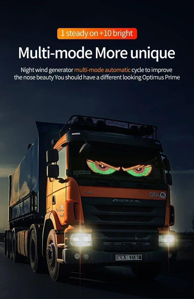 USB Dynamic Devil Eyes Light Car Windshield Dynamic LED Matrix Panel Screen Light for Car Truck Window Decor Lighting