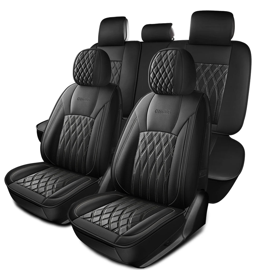 Leather 5pcs Car Seat Cover Protector Seat Waterproof Automotive Seat Covers Full Sets Breathable Universal Fit Full Seats Cover