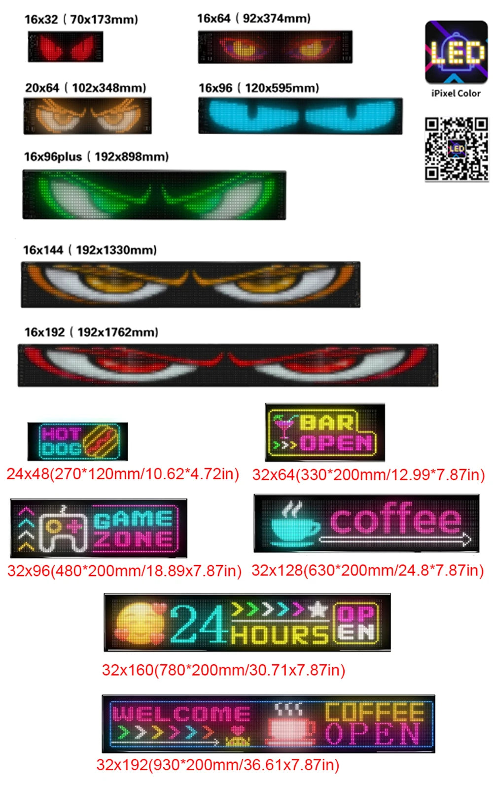 RGB LED Car Matrix Pixel Panel Truck Eyes Sign Animation DIY Programmable Bluetooth App Control Flexible Scrolling Display Light