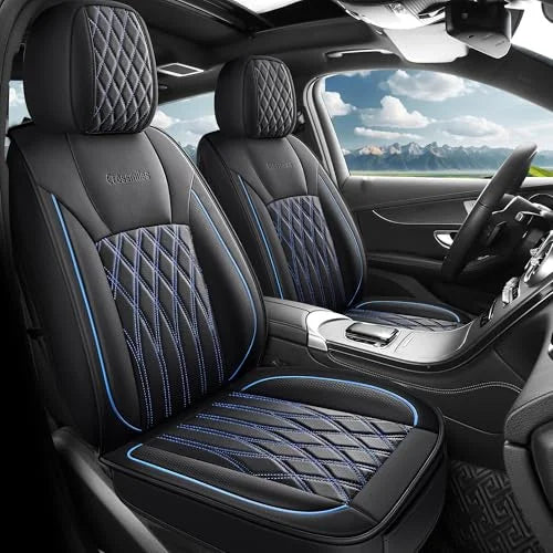 Leather 5pcs Car Seat Cover Protector Seat Waterproof Automotive Seat Covers Full Sets Breathable Universal Fit Full Seats Cover