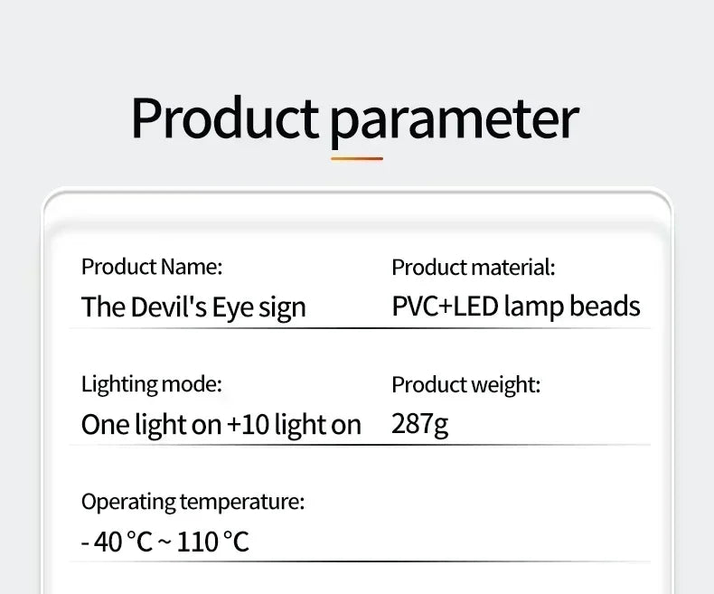 USB Dynamic Devil Eyes Light Car Windshield Dynamic LED Matrix Panel Screen Light for Car Truck Window Decor Lighting
