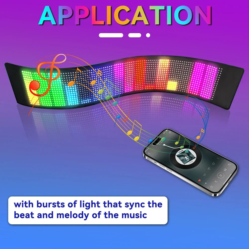 Programmable Flexible LED Matrix Panel RGB Scrolling Text Animation Display for Business Car Shop Festival Advertising Devil Eye