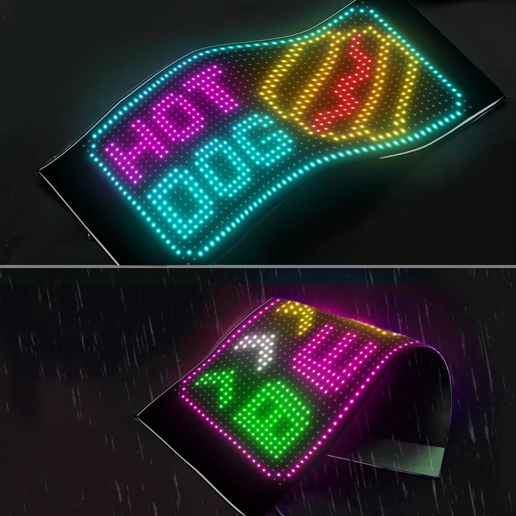 RGB LED Car Matrix Pixel Panel Truck Eyes Sign Animation DIY Programmable Bluetooth App Control Flexible Scrolling Display Light