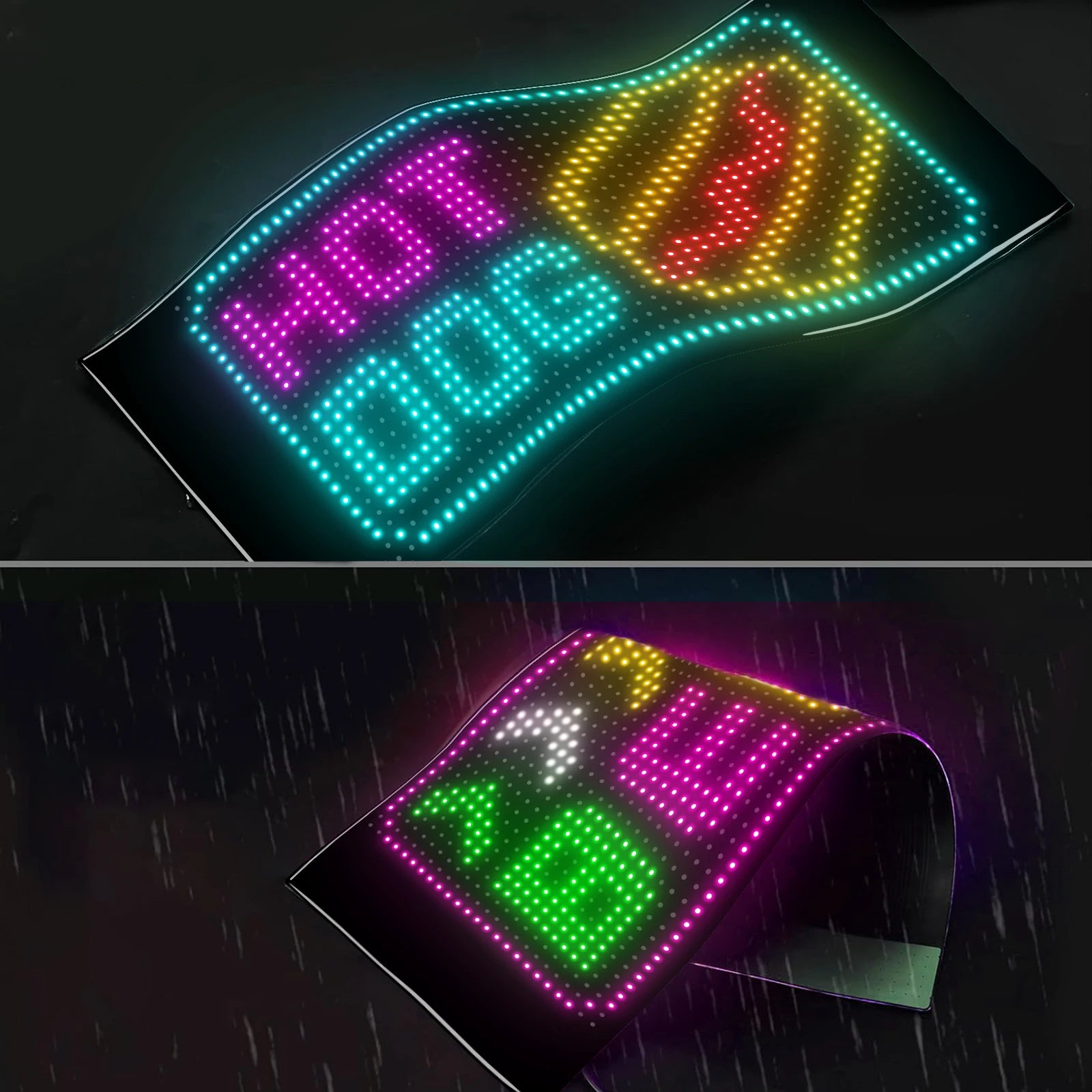 RGB LED Car Matrix Pixel Panel Truck Eyes Sign Animation DIY Programmable Bluetooth App Control Flexible Scrolling Display Light