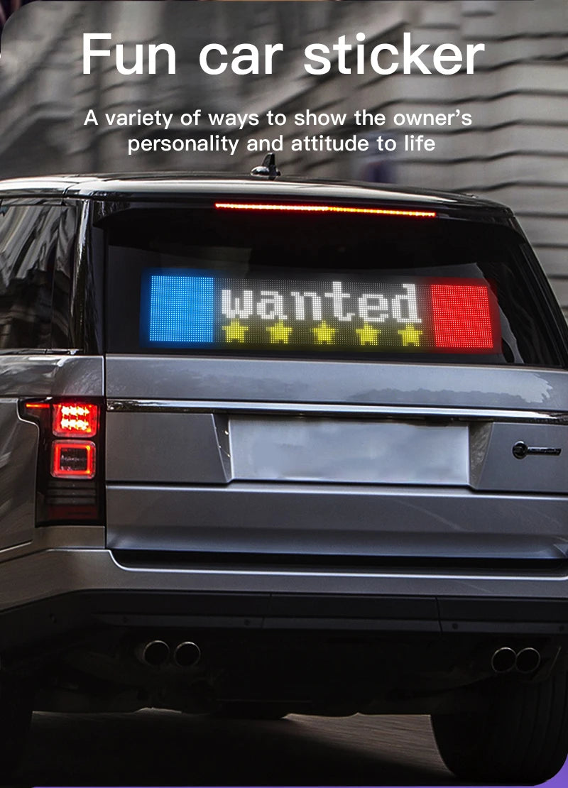 RGB LED Car Matrix Pixel Panel Truck Eyes Sign Animation DIY Programmable Bluetooth App Control Flexible Scrolling Display Light