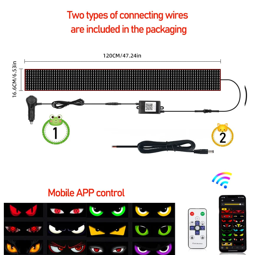 Truck eyes Matrix Pixel Panel Display Screen Flexible Car Graffiti Scrolling Text Animation Shop Reminder Light big truck Light