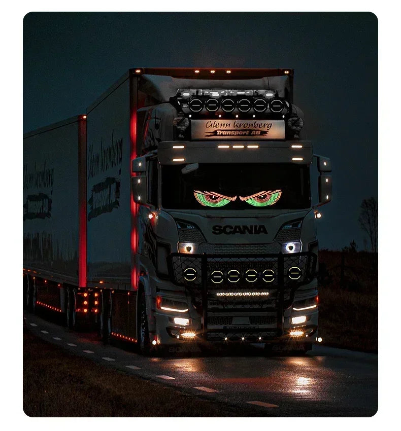 USB Dynamic Devil Eyes Light Car Windshield Dynamic LED Matrix Panel Screen Light for Car Truck Window Decor Lighting