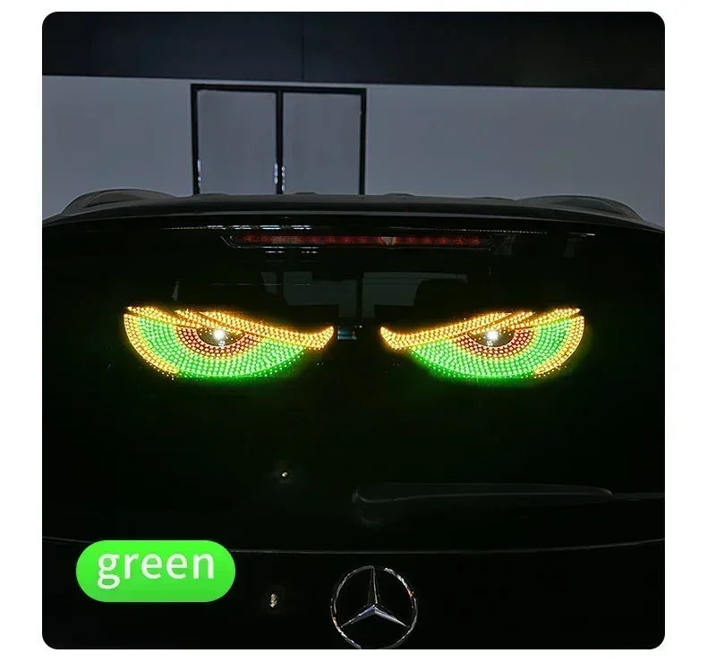 USB Dynamic Devil Eyes Light Car Windshield Dynamic LED Matrix Panel Screen Light for Car Truck Window Decor Lighting