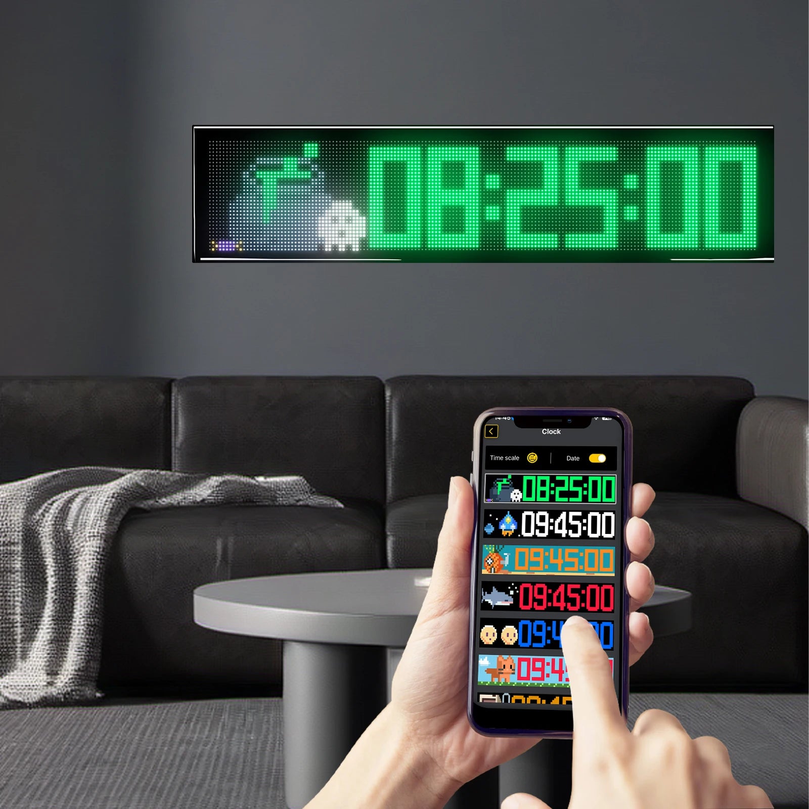 RGB LED Car Matrix Pixel Panel Truck Eyes Sign Animation DIY Programmable Bluetooth App Control Flexible Scrolling Display Light