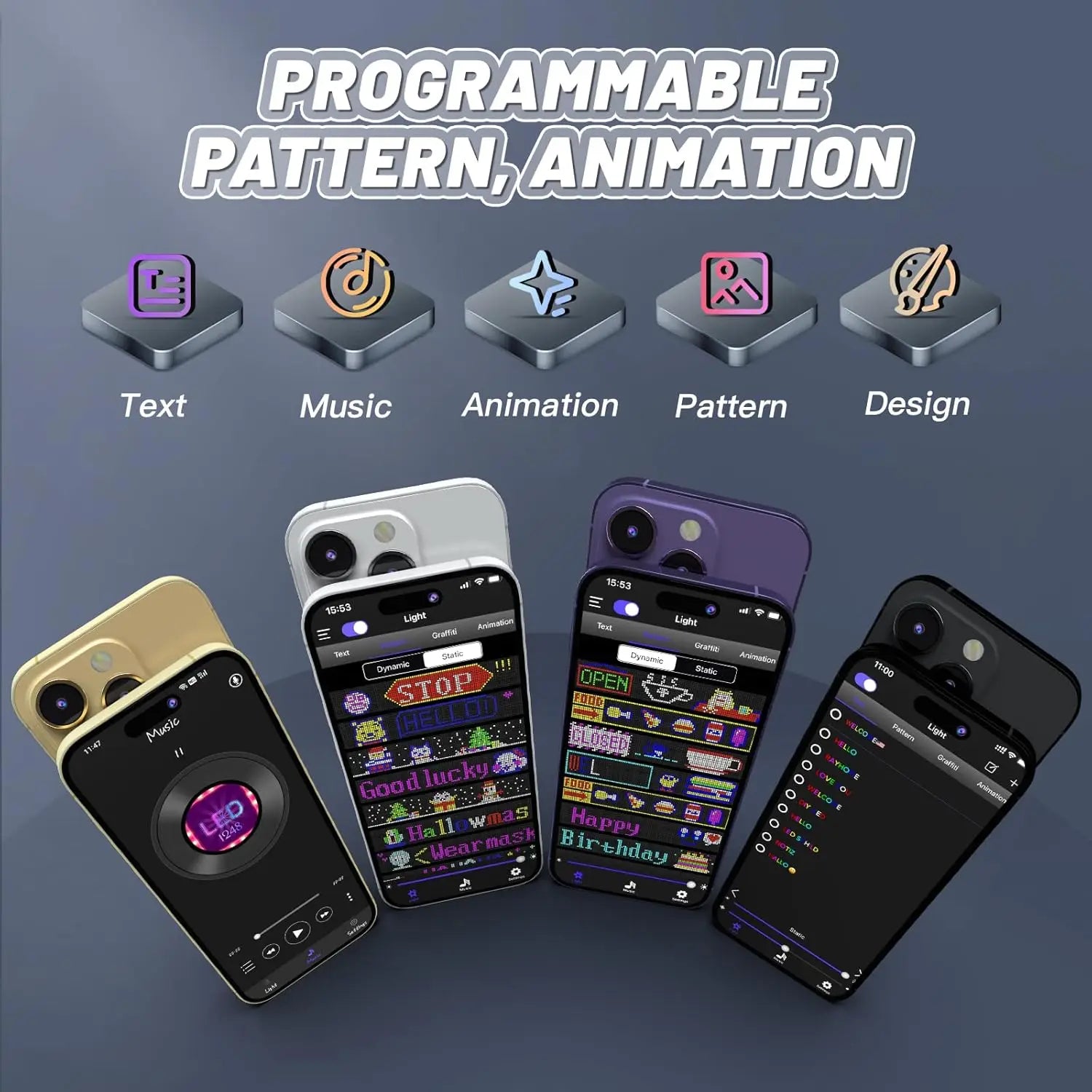 Programmable Flexible LED Matrix Panel RGB Scrolling Text Animation Display for Business Car Shop Festival Advertising Devil Eye