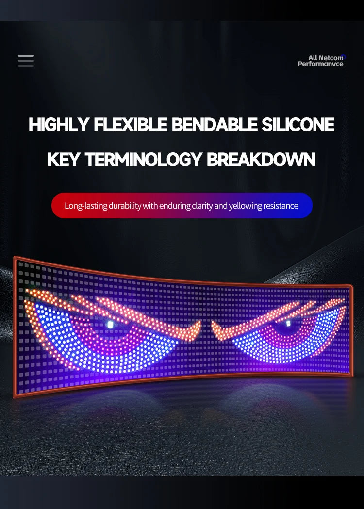 Truck eyes Matrix Pixel Panel Display Screen Flexible Car Graffiti Scrolling Text Animation Shop Reminder Light big truck Light