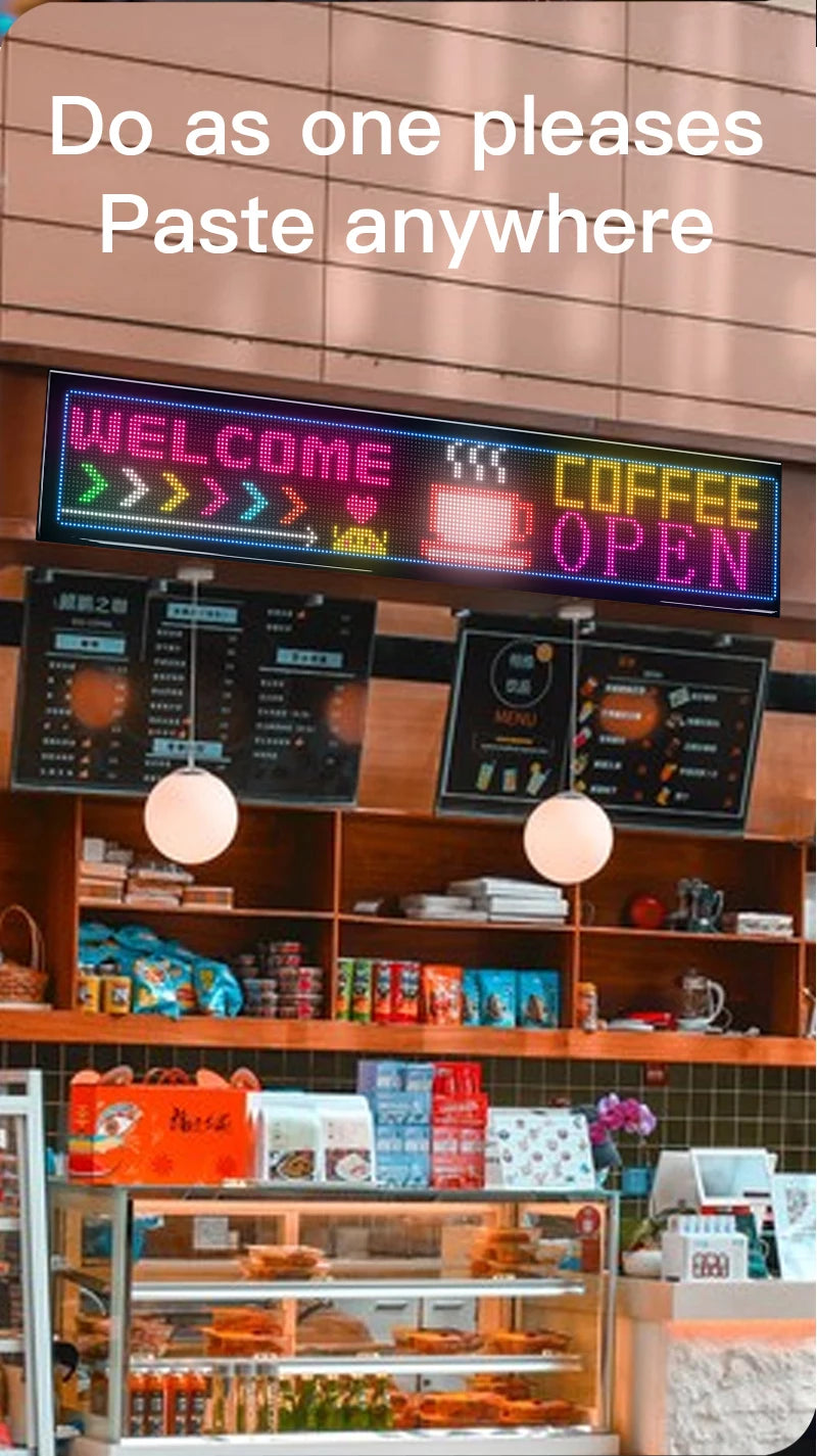 RGB LED Car Matrix Pixel Panel Truck Eyes Sign Animation DIY Programmable Bluetooth App Control Flexible Scrolling Display Light