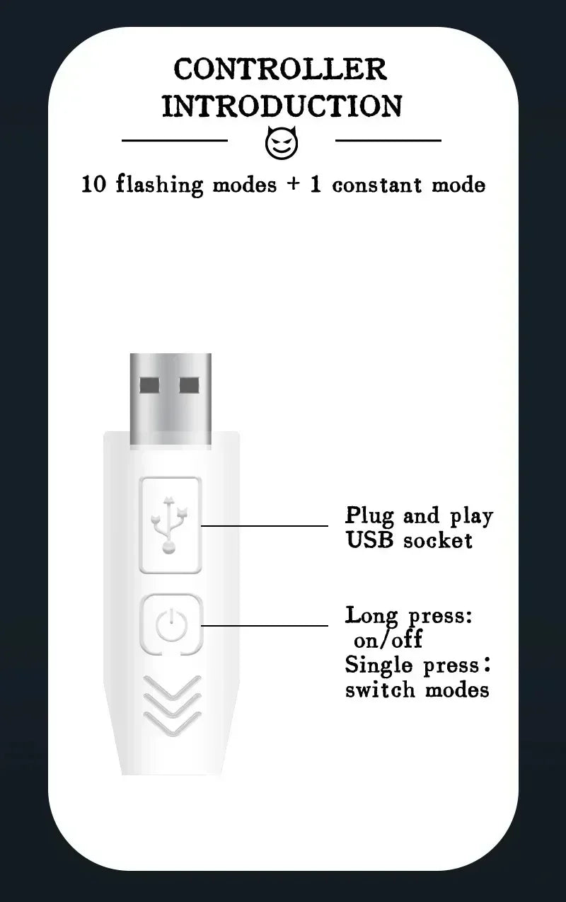 USB Dynamic Devil Eyes Light Car Windshield Dynamic LED Matrix Panel Screen Light for Car Truck Window Decor Lighting