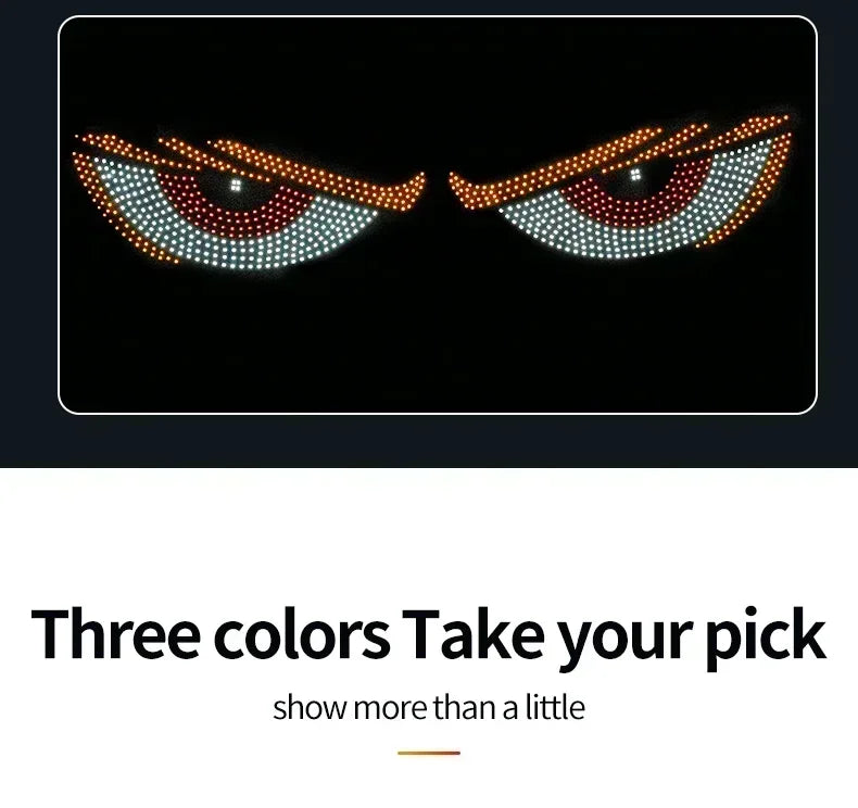 USB Dynamic Devil Eyes Light Car Windshield Dynamic LED Matrix Panel Screen Light for Car Truck Window Decor Lighting