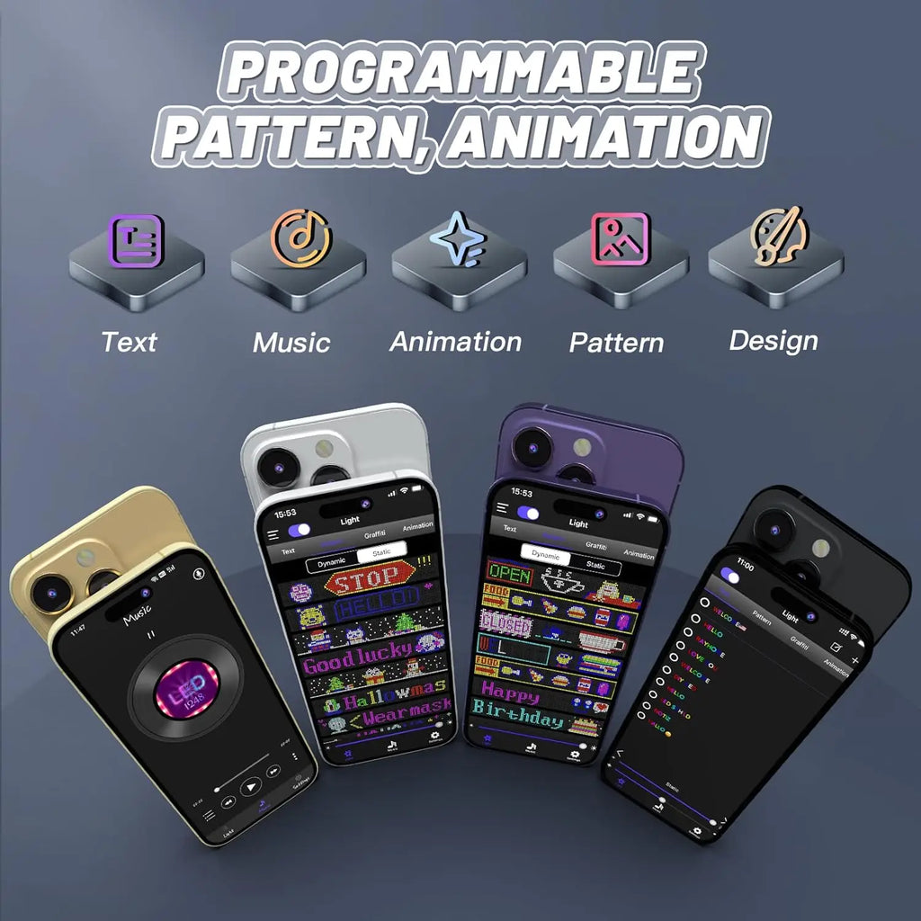 Programmable Flexible LED Matrix Panel RGB Scrolling Text Animation Display for Business Car Shop Festival Advertising Devil Eye