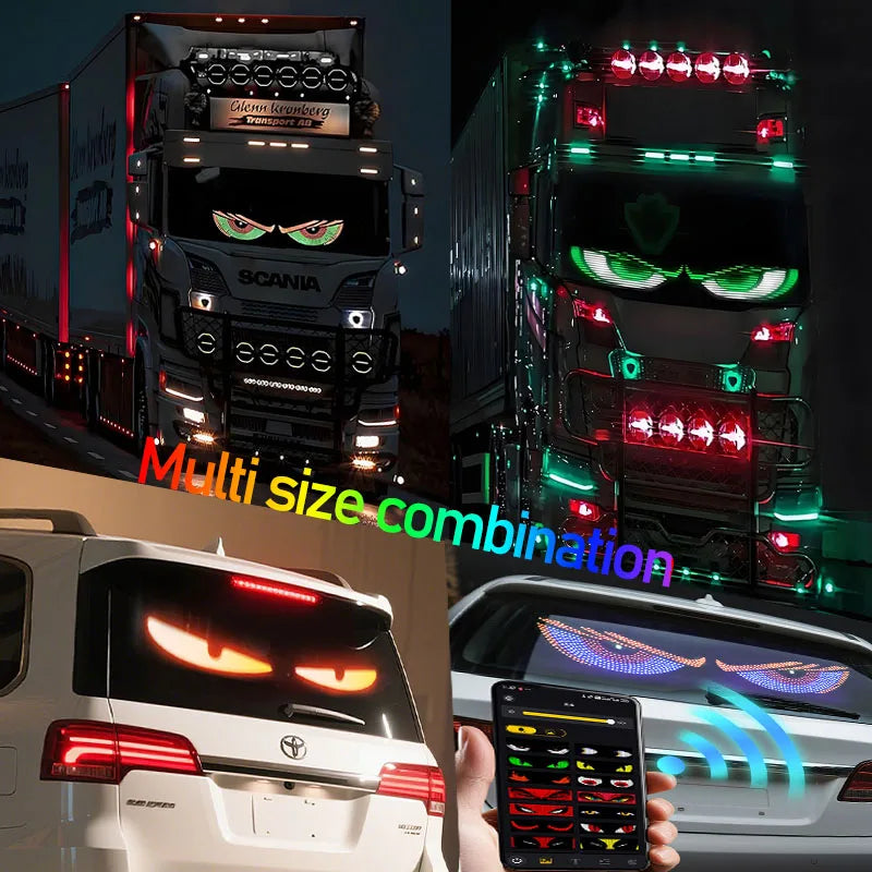 Truck eyes Matrix Pixel Panel Display Screen Flexible Car Graffiti Scrolling Text Animation Shop Reminder Light big truck Light