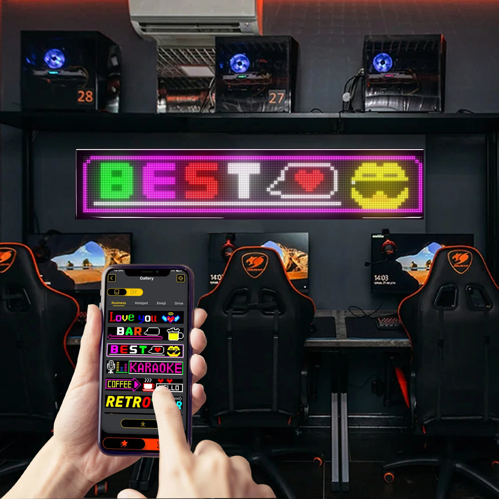 RGB LED Car Matrix Pixel Panel Truck Eyes Sign Animation DIY Programmable Bluetooth App Control Flexible Scrolling Display Light