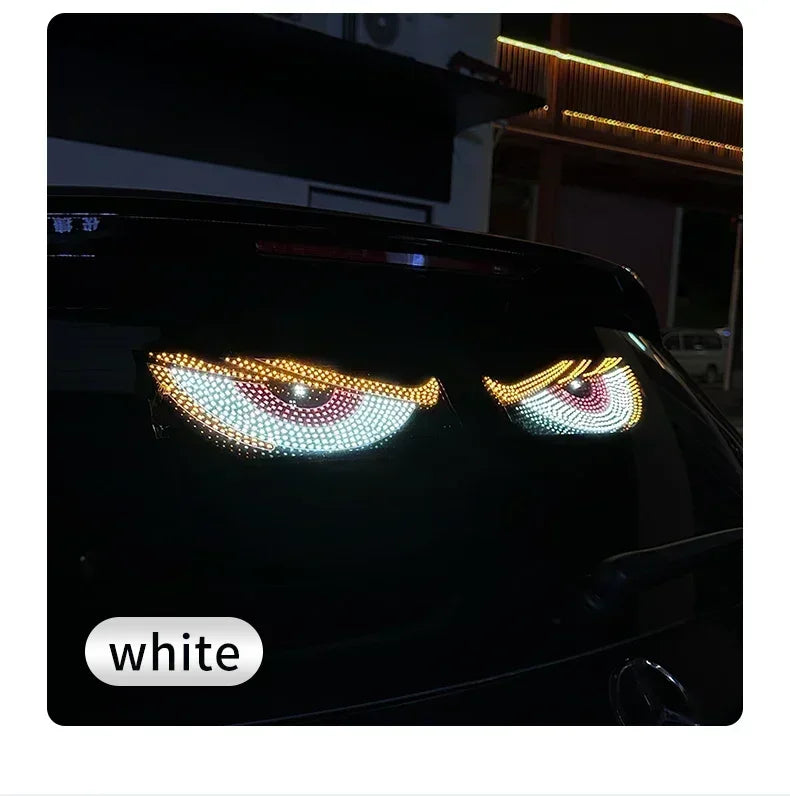 USB Dynamic Devil Eyes Light Car Windshield Dynamic LED Matrix Panel Screen Light for Car Truck Window Decor Lighting