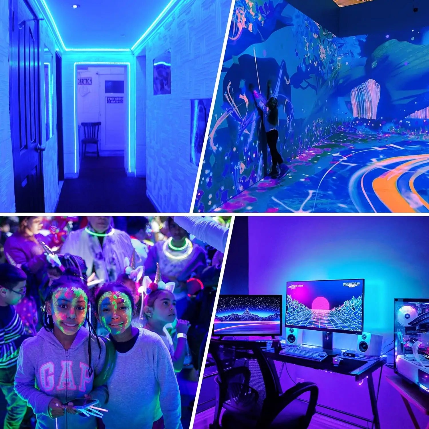 UV LED Light Strip Flexible LED Strip Light Ultraviolet UV Lamp 395-405nm Black Light 2835 SMD DC5V LED Ribbon For Glow Party