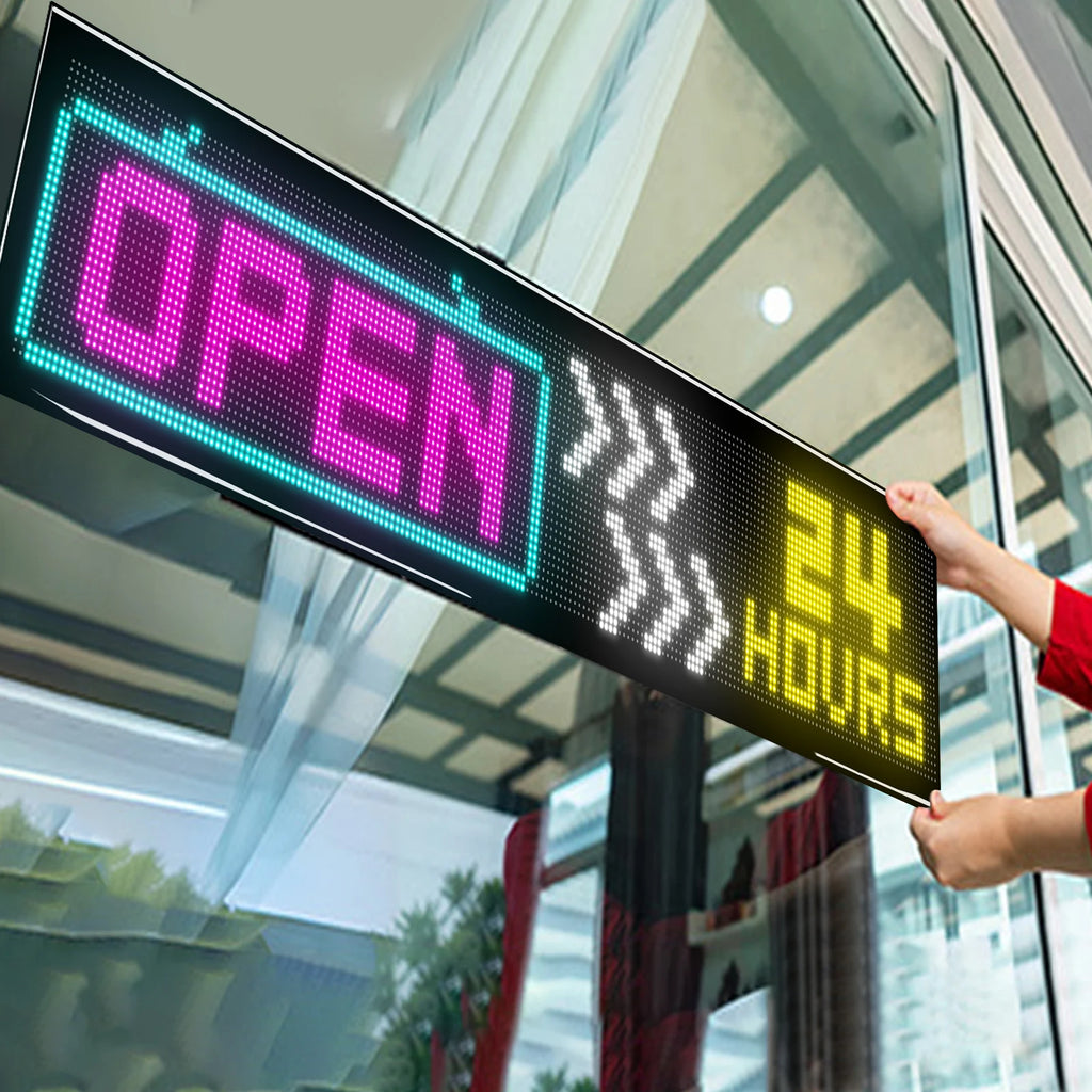 RGB LED Car Matrix Pixel Panel Truck Eyes Sign Animation DIY Programmable Bluetooth App Control Flexible Scrolling Display Light