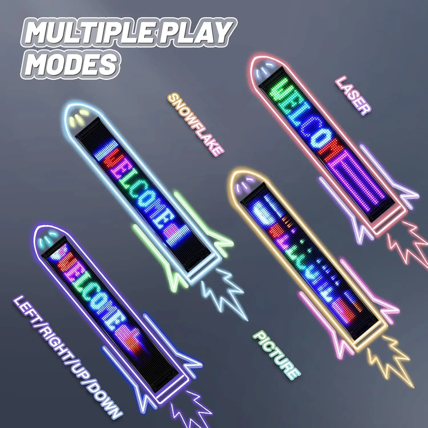 Programmable Flexible LED Matrix Panel RGB Scrolling Text Animation Display for Business Car Shop Festival Advertising Devil Eye