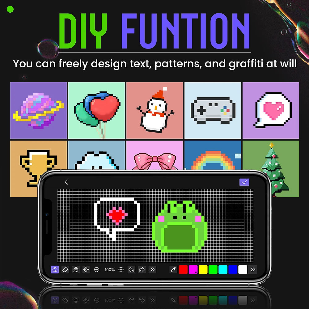 Double layer RGB Flexible Display Panel Screen, Programmable Sign with App, Personalised Light for Car, Shop, Hotel, Advertising