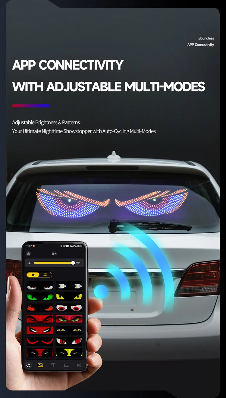 Truck eyes Matrix Pixel Panel Display Screen Flexible Car Graffiti Scrolling Text Animation Shop Reminder Light big truck Light