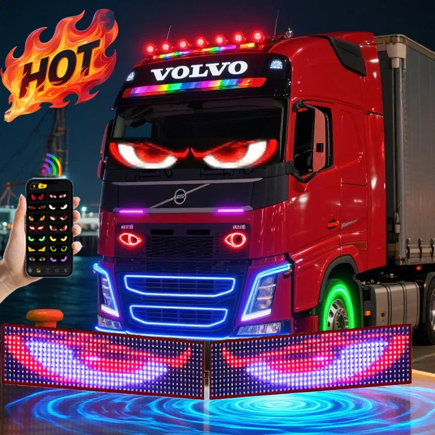 Truck eyes Matrix Pixel Panel Display Screen Flexible Car Graffiti Scrolling Text Animation Shop Reminder Light big truck Light