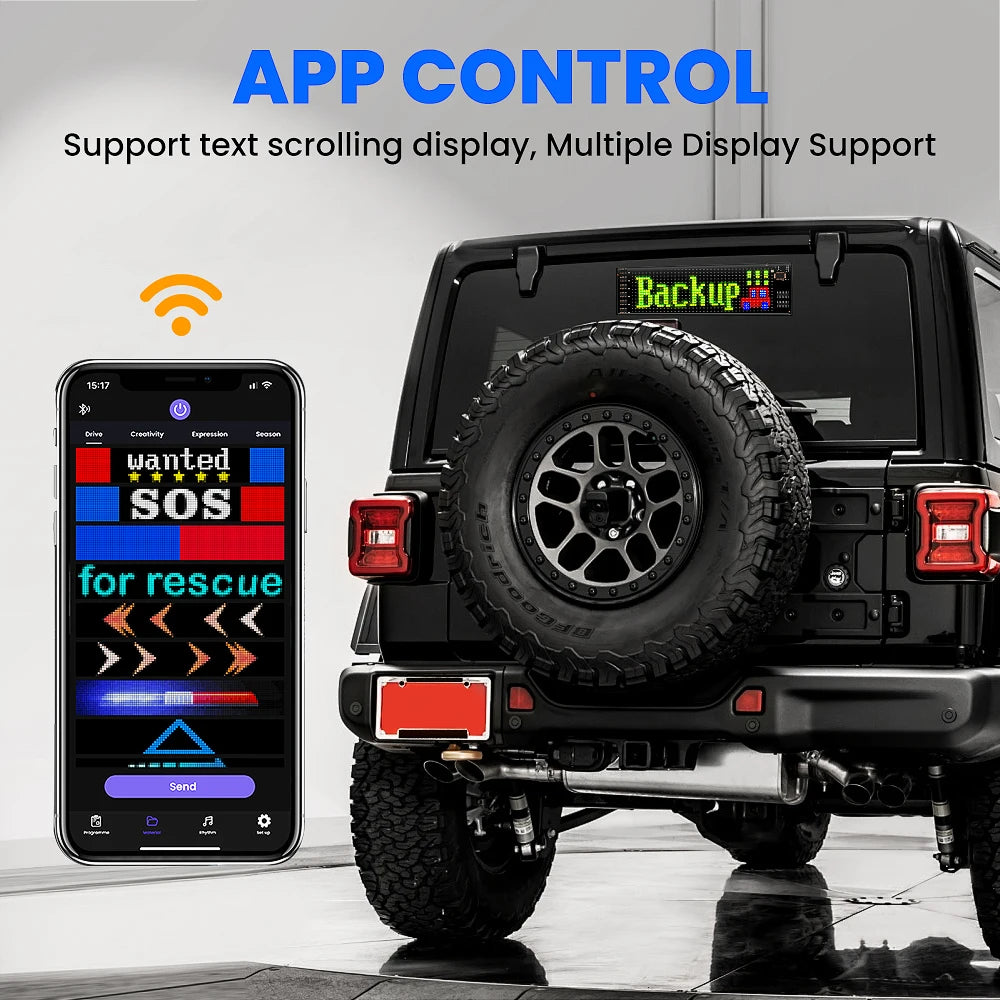 Double layer RGB Flexible Display Panel Screen, Programmable Sign with App, Personalised Light for Car, Shop, Hotel, Advertising