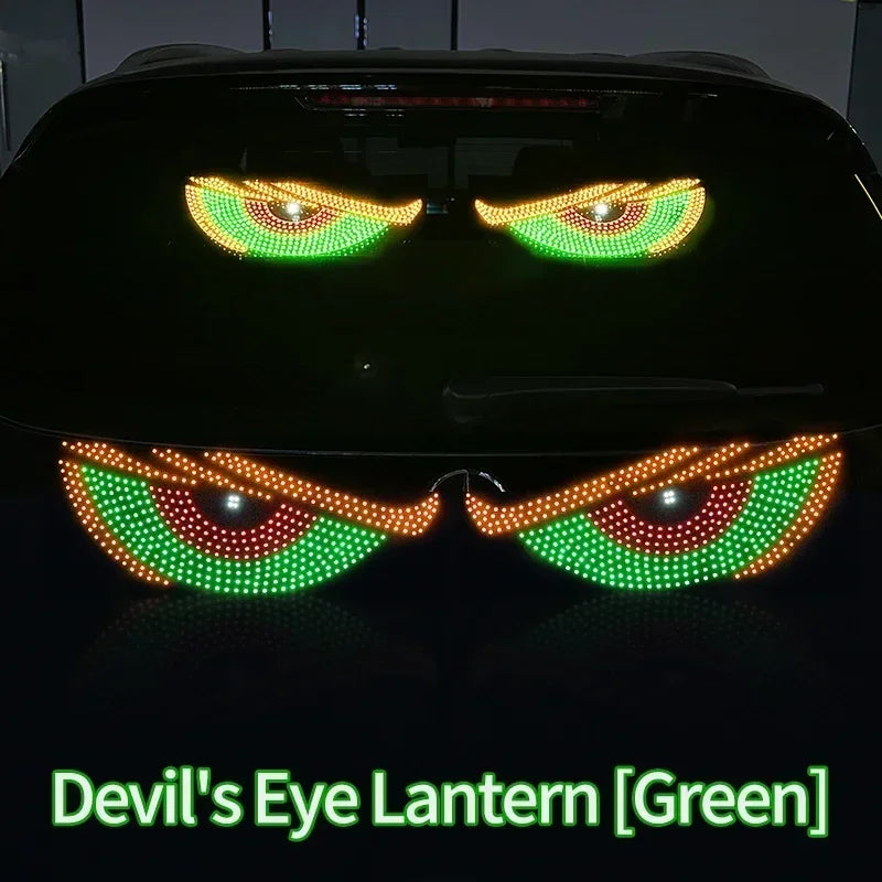 USB Dynamic Devil Eyes Light Car Windshield Dynamic LED Matrix Panel Screen Light for Car Truck Window Decor Lighting