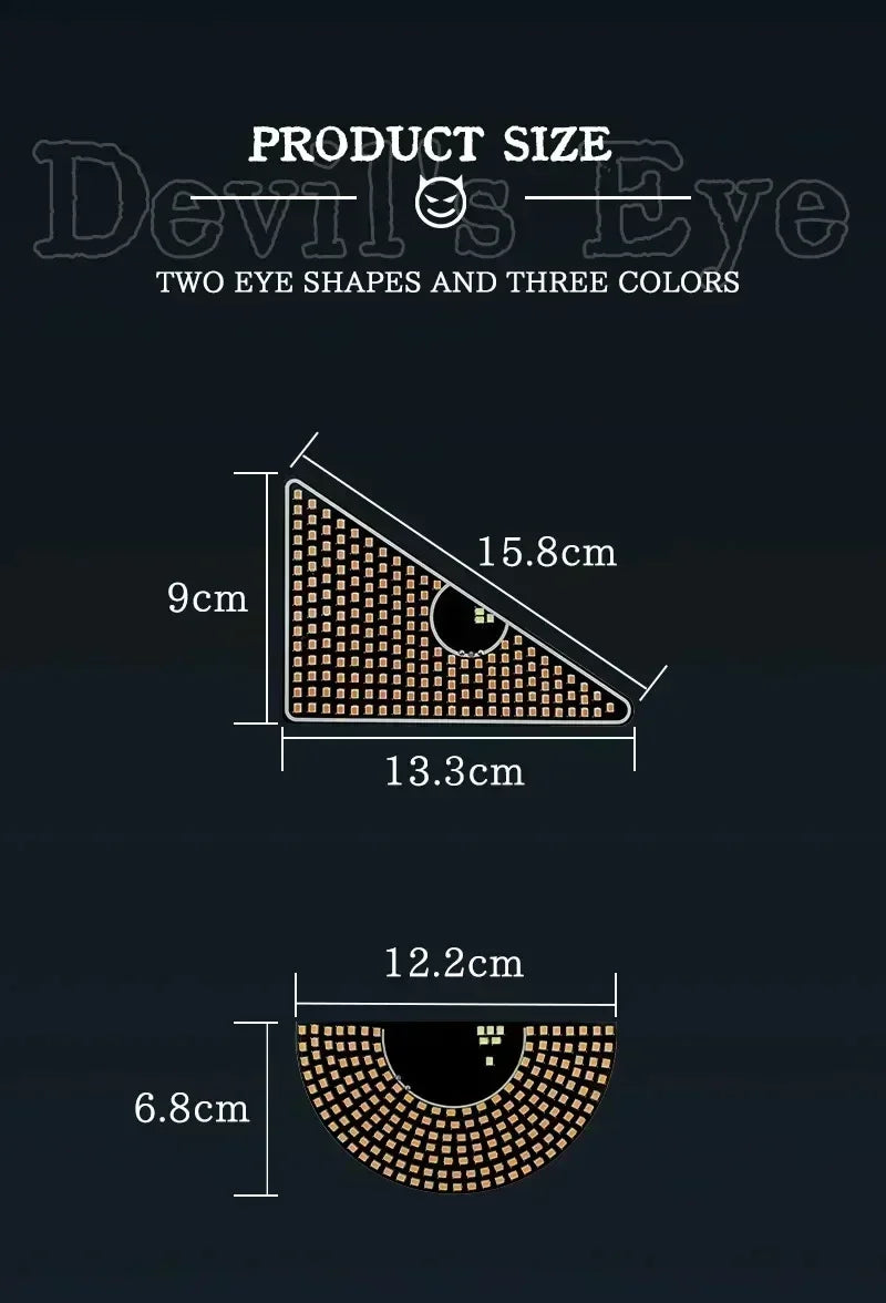 USB Dynamic Devil Eyes Light Car Windshield Dynamic LED Matrix Panel Screen Light for Car Truck Window Decor Lighting