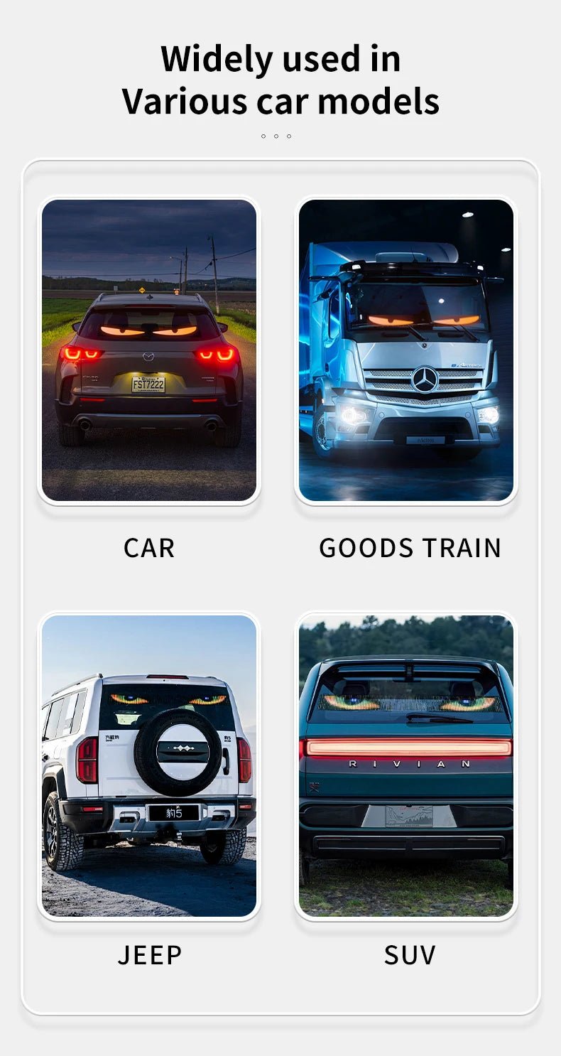 Truck eyes Matrix Pixel Panel Display Screen Flexible Car Graffiti Scrolling Text Animation Shop Reminder Light big truck Light