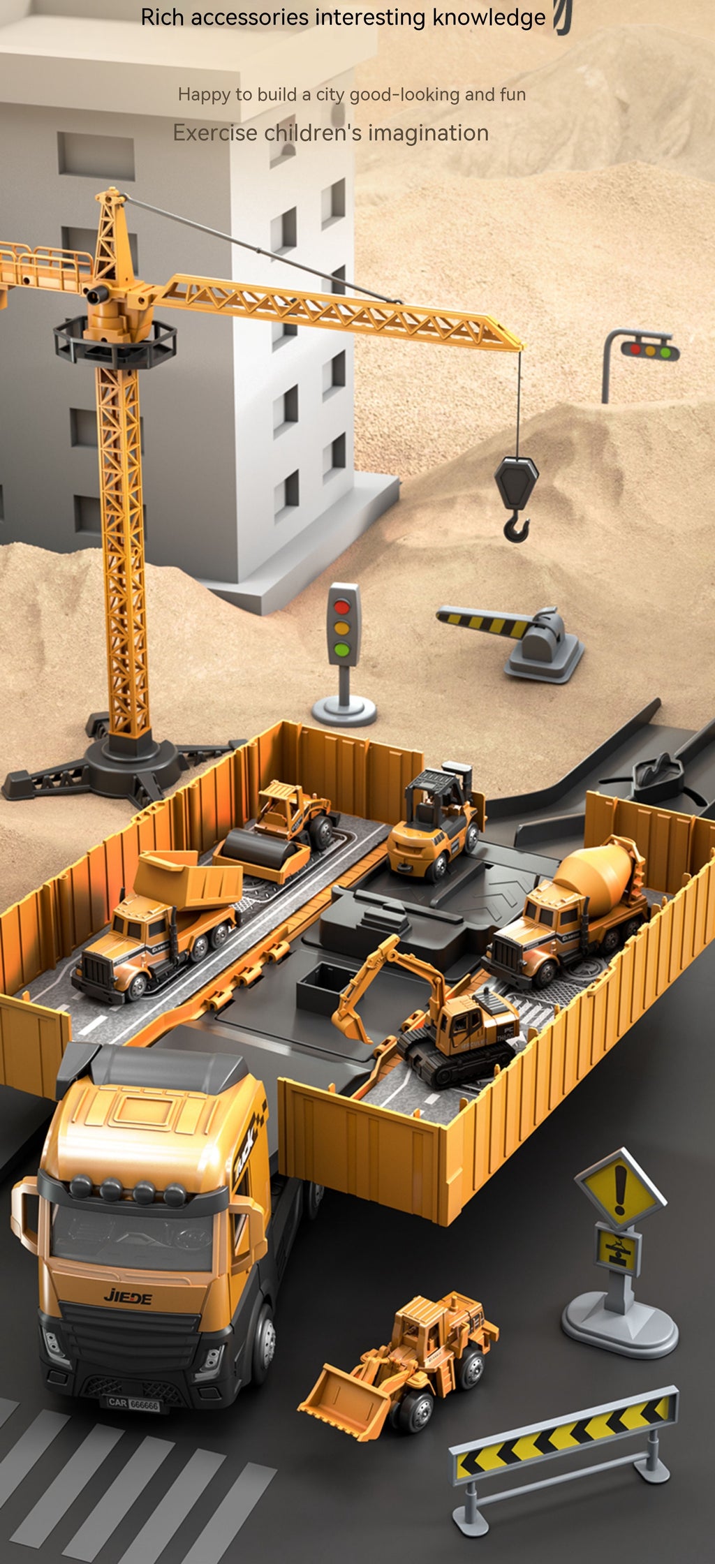 Super Large Alloy Container Engineering Vehicle Set Toy Container Ejectable Large Crane Model Boy As Halloween Gift