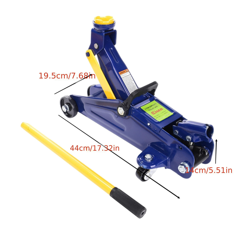 2-Ton Heavy Duty Hydraulic Floor Jack with Low Profile - Professional Garage, Workshop, Truck, SUV Lift - Alloy Steel Construction, Manual Pump Handle - Compact Design for Low Clearance Vehicles - Heavy-Duty Service Jack, Por