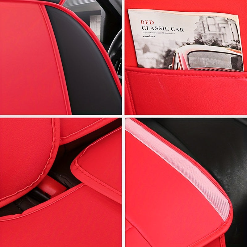 Five Seats Full Coverage Car Seat Covers Set - Premium Three-Dimensional PU Leather, Universal Fit for SUV Off-Road Vehicles, Adjustable and Durable, Winter High-End Design for Ultimate Comfort and Protection